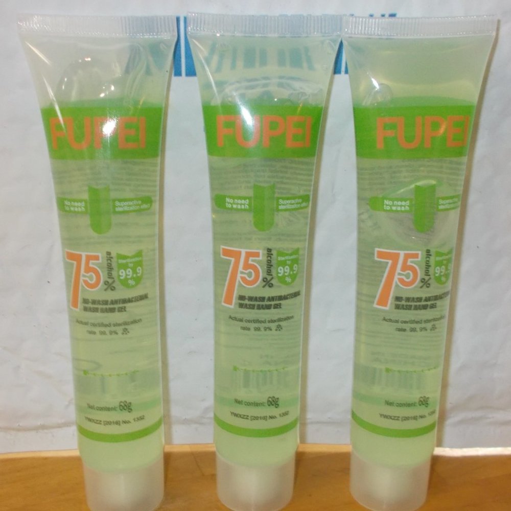 3 Liquid Gel Antibacterial Hand Sanitizer No Wash 2.4 oz ea. Natural Fragrance.